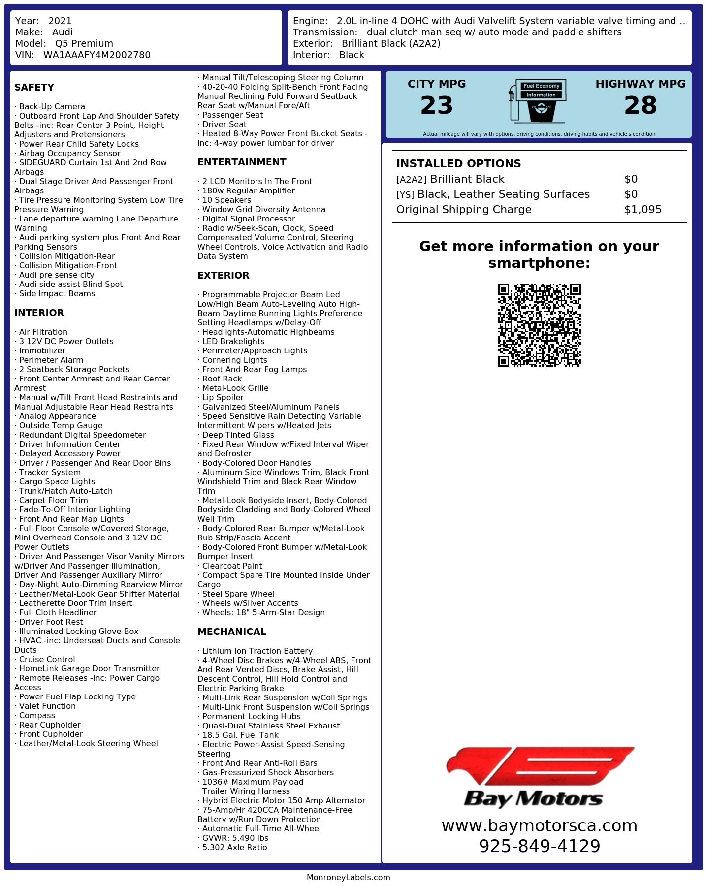 Monroney Label